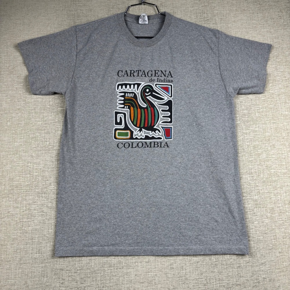 Dreamk Cartagena Colombia Pelican Graphic T-Shirt Mens XL Gray Cotton Tee